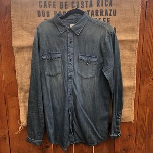 Men's Levis Levi's Denim Button Up Overshirt -REGULAR FIT BUTTON UP